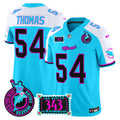 Men's Dolphins "Dan the Man Record Breaker" Patch Vapor Limited Jersey - All Stitched - Aqua Alternate, Zach Thomas