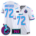 Men's Dolphins "Dan the Man Record Breaker" Patch Vapor Limited Jersey - All Stitched - White, Undefeated