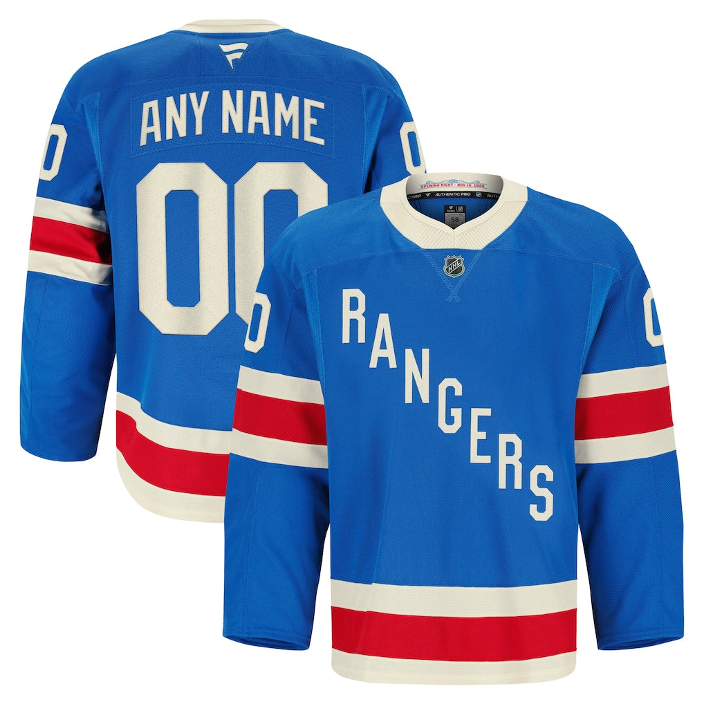 New York Rangers Fanatics Centennial Pro Custom Jersey - Blue