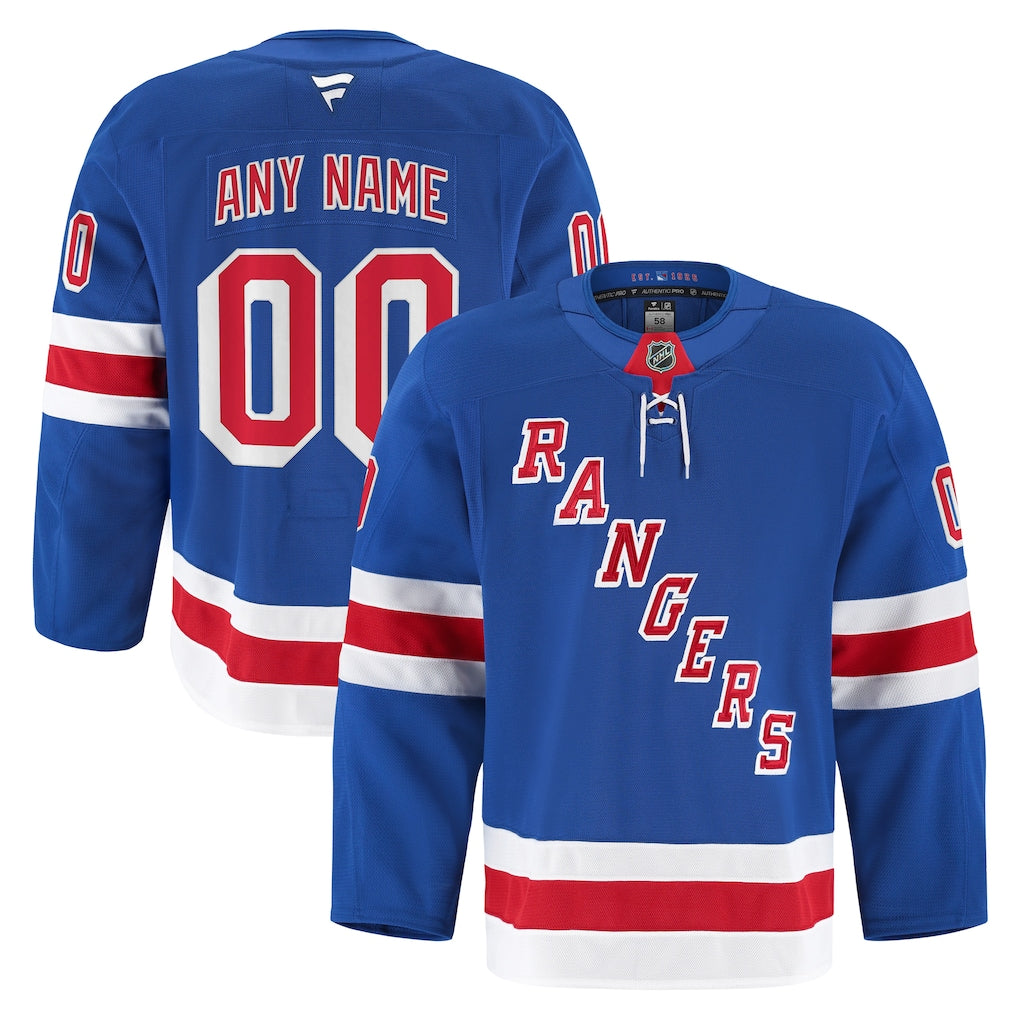 New York Rangers Fanatics Home Pro Custom Jersey - Royal