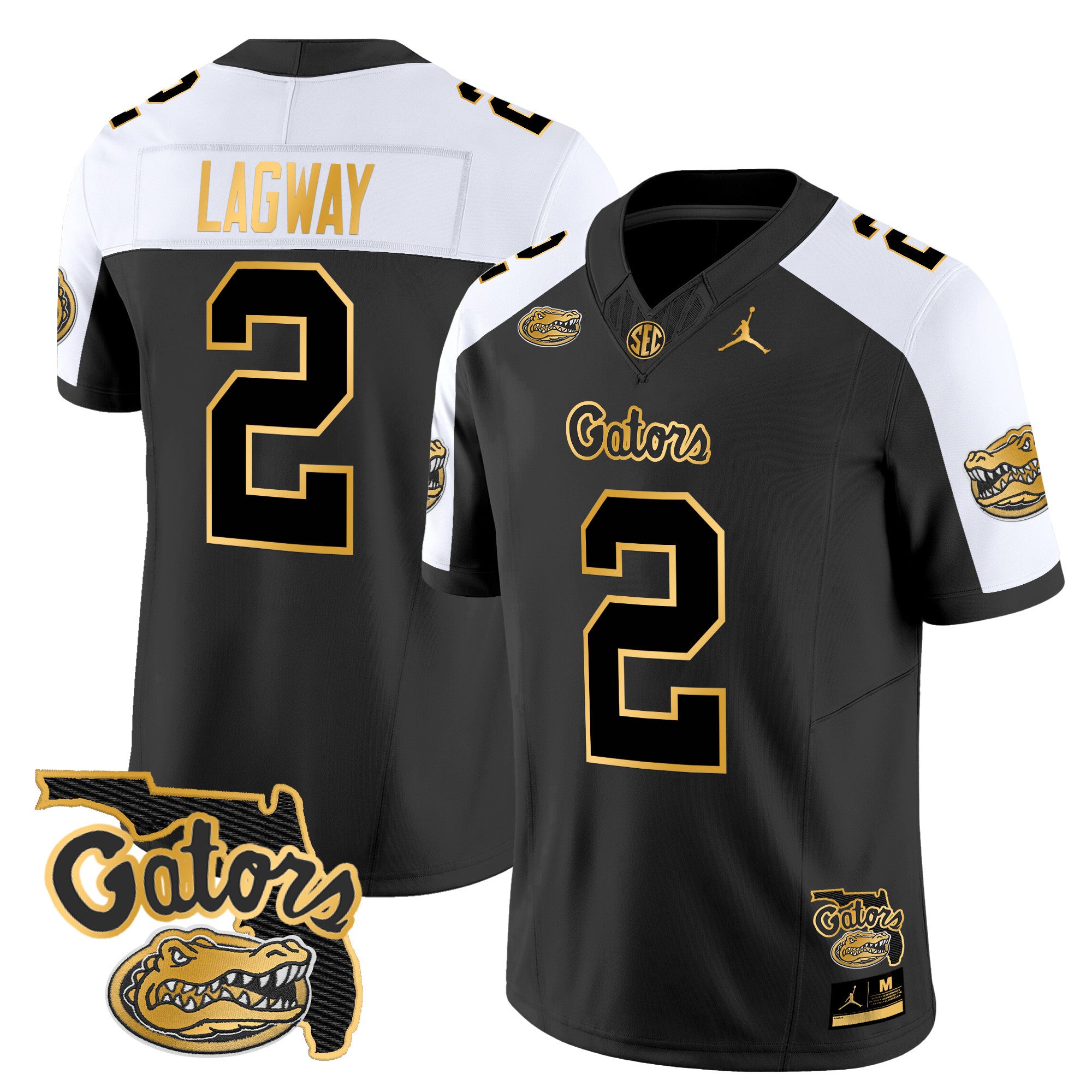 Men's Florida Gators 2025 Florida Patch Gold Vapor Limited Jersey - All Stitched