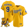 Men's Kansas City Royals Sluggerrr Patch Vapor Premier Limited Jersey - All Stitched - Gold, Vinnie Pasquantino