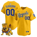 Men's Kansas City Royals Sluggerrr Patch Vapor Premier Limited Jersey - All Stitched - Gold, Sluggerrr