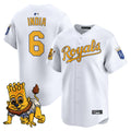 Men's Kansas City Royals Sluggerrr Patch Vapor Premier Limited Jersey - All Stitched - White, Jonathan India