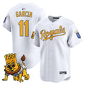 Men's Kansas City Royals Sluggerrr Patch Vapor Premier Limited Jersey - All Stitched - White, Maikel Garcia