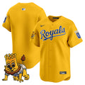 Men's Kansas City Royals Sluggerrr Patch Vapor Premier Limited Jersey - All Stitched - Gold, Team