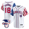 Men's Los Angeles Angels 2024 Fourth of July Vapor Premier Limited Jersey - All Stitched - White, Nolan Schanuel
