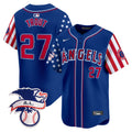 Men's Los Angeles Angels 2024 Fourth of July Vapor Premier Limited Jersey - All Stitched - Royal, Mike Trout