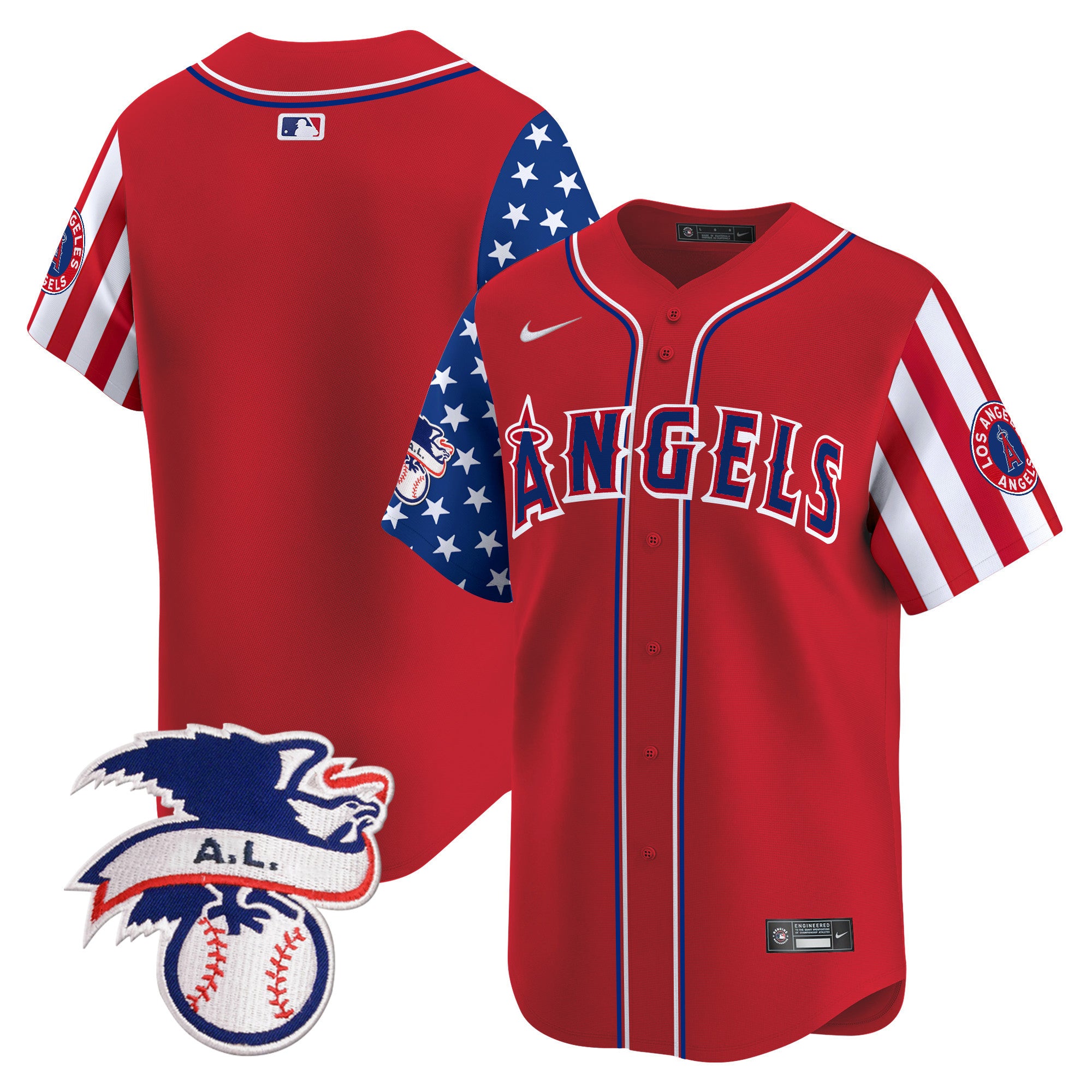 Men's Los Angeles Angels 2024 Fourth of July Vapor Premier Limited Jersey - All Stitched - Red, Team