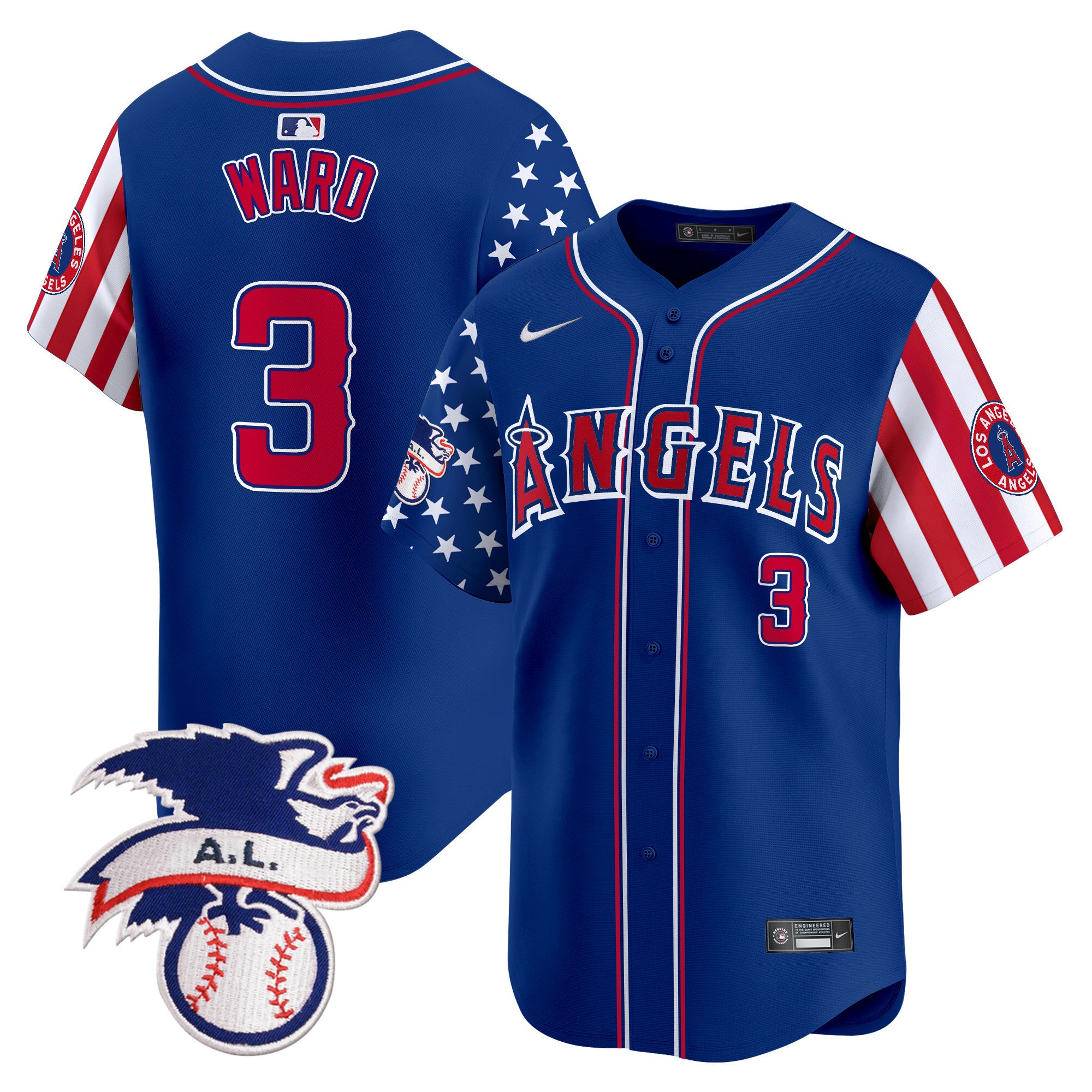 Men's Los Angeles Angels 2024 Fourth of July Vapor Premier Limited Jersey - All Stitched - Royal, Taylor Ward