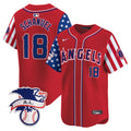 Men's Los Angeles Angels 2024 Fourth of July Vapor Premier Limited Jersey - All Stitched - Red, Nolan Schanuel