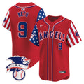 Men's Los Angeles Angels 2024 Fourth of July Vapor Premier Limited Jersey - All Stitched - Red, Zach Neto
