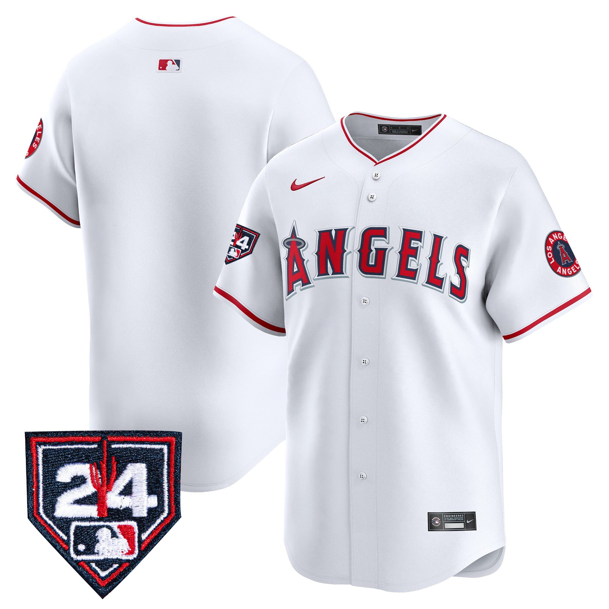 Men's Los Angeles Angels 2024 Spring Training Patch Vapor Premier Limited Jersey - All Stitched - White, Team