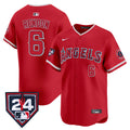 Men's Los Angeles Angels 2024 Spring Training Patch Vapor Premier Limited Jersey - All Stitched - Red, Anthony Rendon