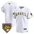 Men's Los Angeles Angels 2024 Spring Training Patch Vapor Premier Limited Jersey - All Stitched - White Gold, Team