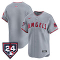 Men's Los Angeles Angels 2024 Spring Training Patch Vapor Premier Limited Jersey - All Stitched - Gray, Team