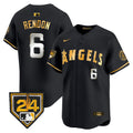 Men's Los Angeles Angels 2024 Spring Training Patch Vapor Premier Limited Jersey - All Stitched - Black Gold, Anthony Rendon