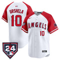 Men's Los Angeles Angels 2024 Spring Training Patch Vapor Premier Limited Jersey - All Stitched - White Alternate, Gio Urshela