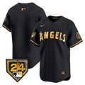 Men's Los Angeles Angels 2024 Spring Training Patch Vapor Premier Limited Jersey - All Stitched - Black Gold, Team