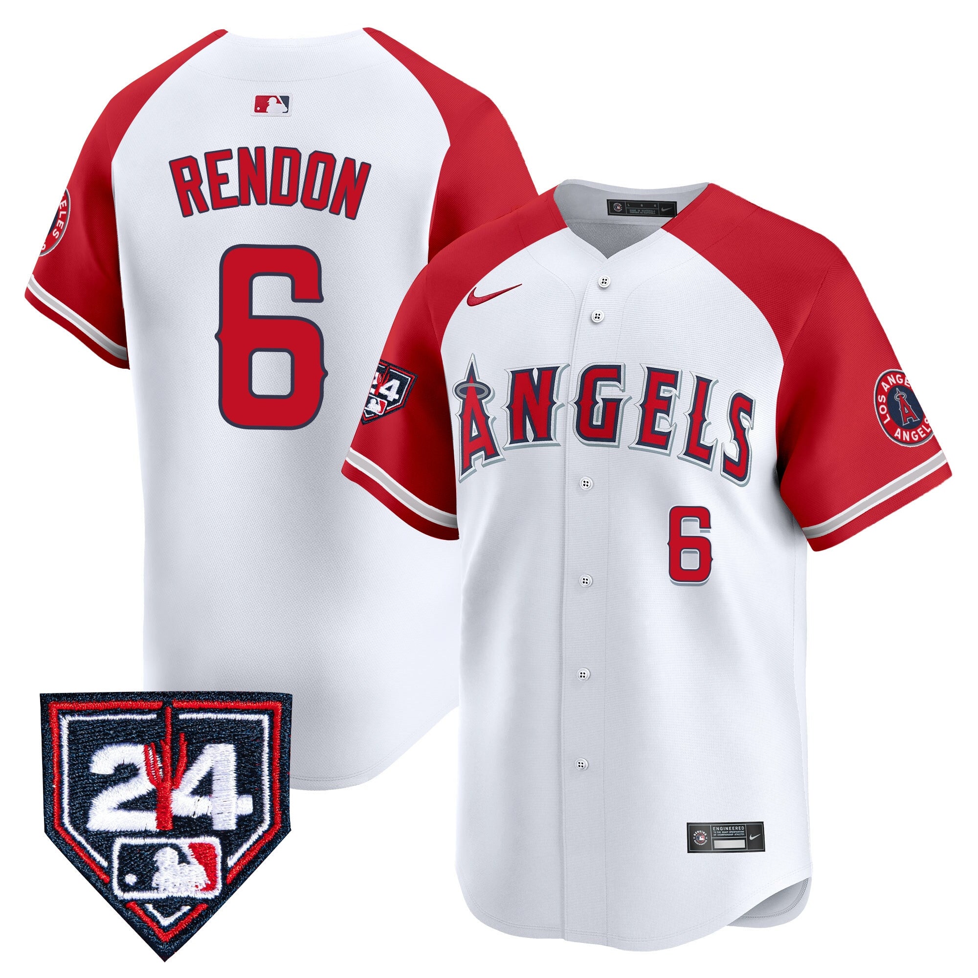 Men's Los Angeles Angels 2024 Spring Training Patch Vapor Premier Limited Jersey - All Stitched - White Alternate, Anthony Rendon