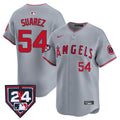 Men's Los Angeles Angels 2024 Spring Training Patch Vapor Premier Limited Jersey - All Stitched - Gray, José Suarez