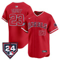 Men's Los Angeles Angels 2024 Spring Training Patch Vapor Premier Limited Jersey - All Stitched - Red, Brandon Drury