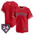 Men's Los Angeles Angels 2024 Spring Training Patch Vapor Premier Limited Jersey - All Stitched - Red, Team