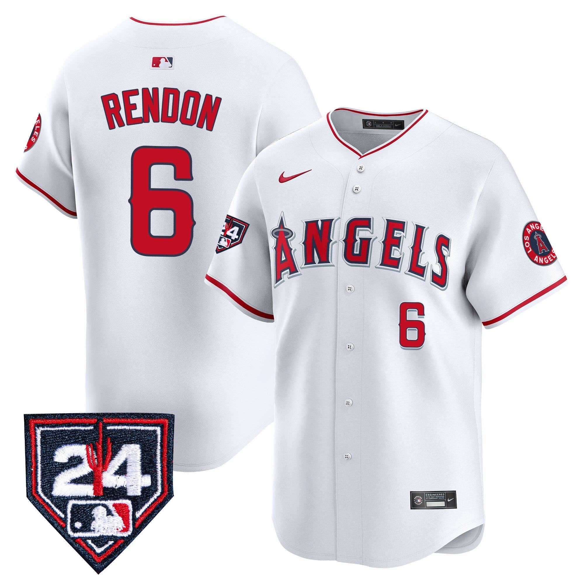 Men's Los Angeles Angels 2024 Spring Training Patch Vapor Premier Limited Jersey - All Stitched - White, Anthony Rendon