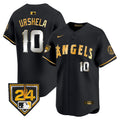 Men's Los Angeles Angels 2024 Spring Training Patch Vapor Premier Limited Jersey - All Stitched - Black Gold, Gio Urshela