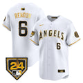Men's Los Angeles Angels 2024 Spring Training Patch Vapor Premier Limited Jersey - All Stitched - White Gold, Anthony Rendon