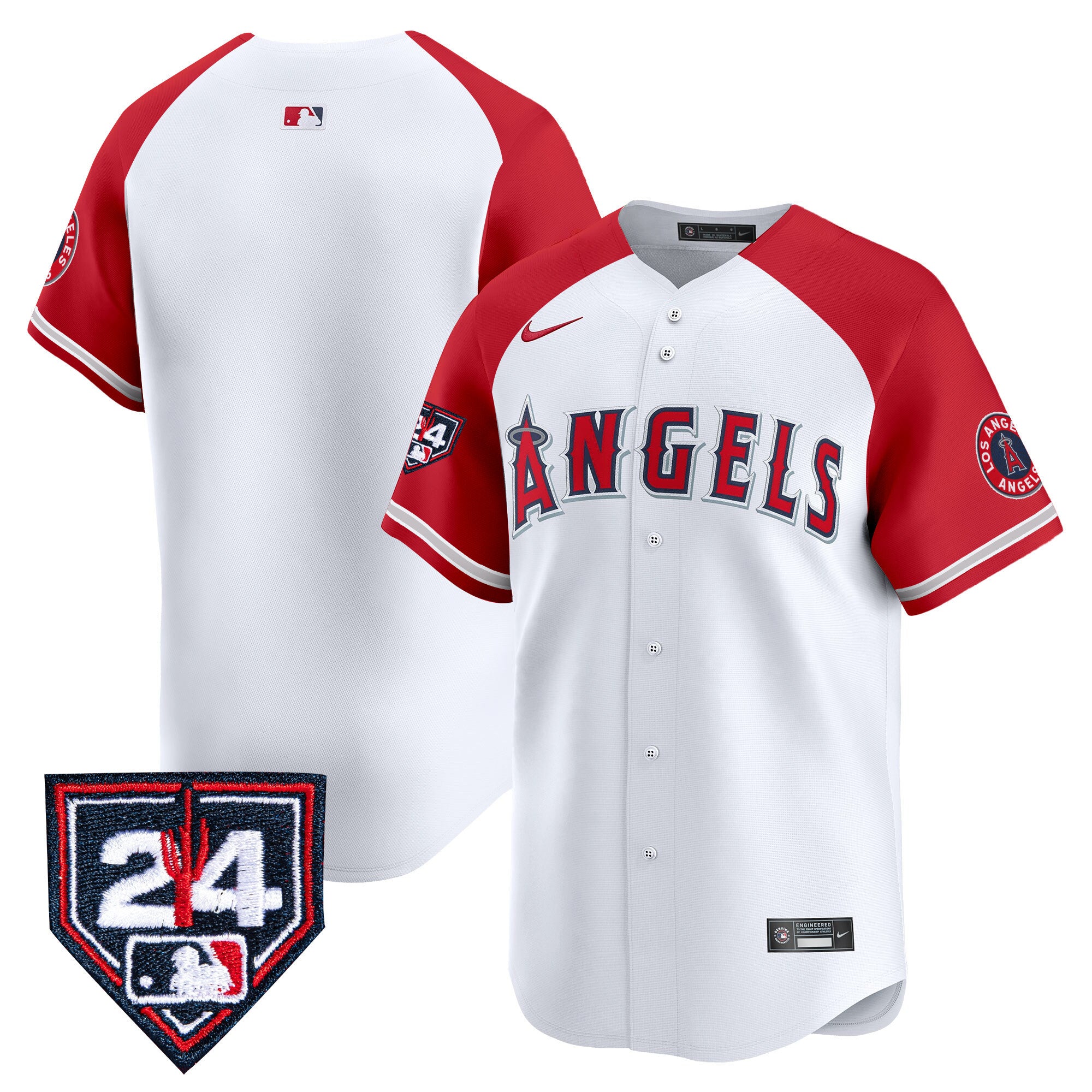 Men's Los Angeles Angels 2024 Spring Training Patch Vapor Premier Limited Jersey - All Stitched - White Alternate, Team