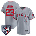 Men's Los Angeles Angels 2024 Spring Training Patch Vapor Premier Limited Jersey - All Stitched - Gray, Brandon Drury