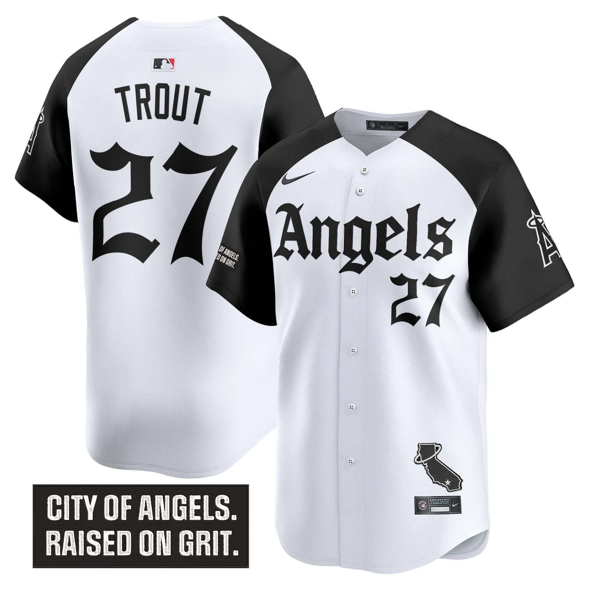 Men's Los Angeles Angels 'Gothic Halo Edition' Vapor Premier Limited Jersey - All Stitched - Alternate, Mike Trout
