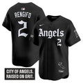 Men's Los Angeles Angels 'Gothic Halo Edition' Vapor Premier Limited Jersey - All Stitched - Black, Luis Rengifo