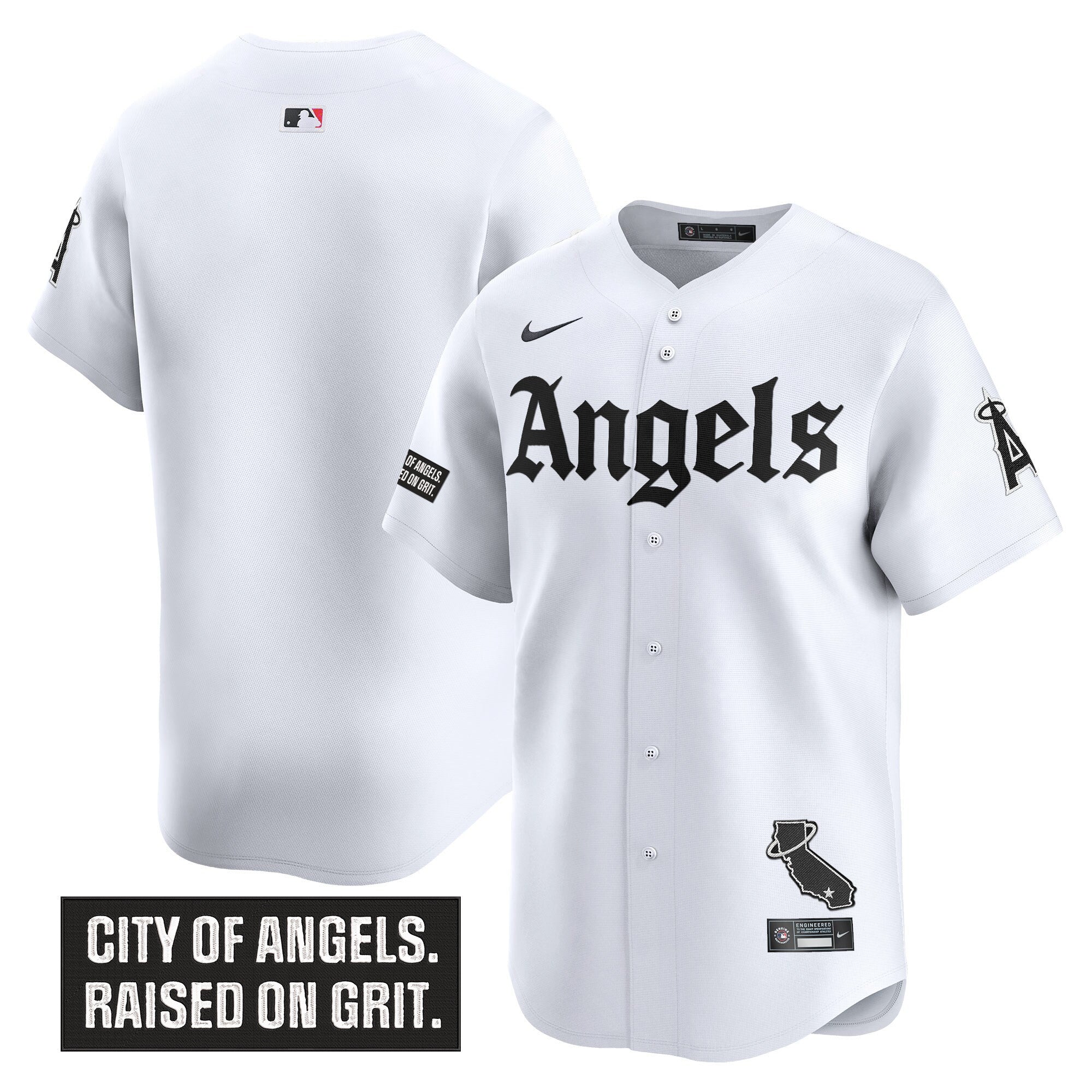 Men's Los Angeles Angels 'Gothic Halo Edition' Vapor Premier Limited Jersey - All Stitched - White, Team
