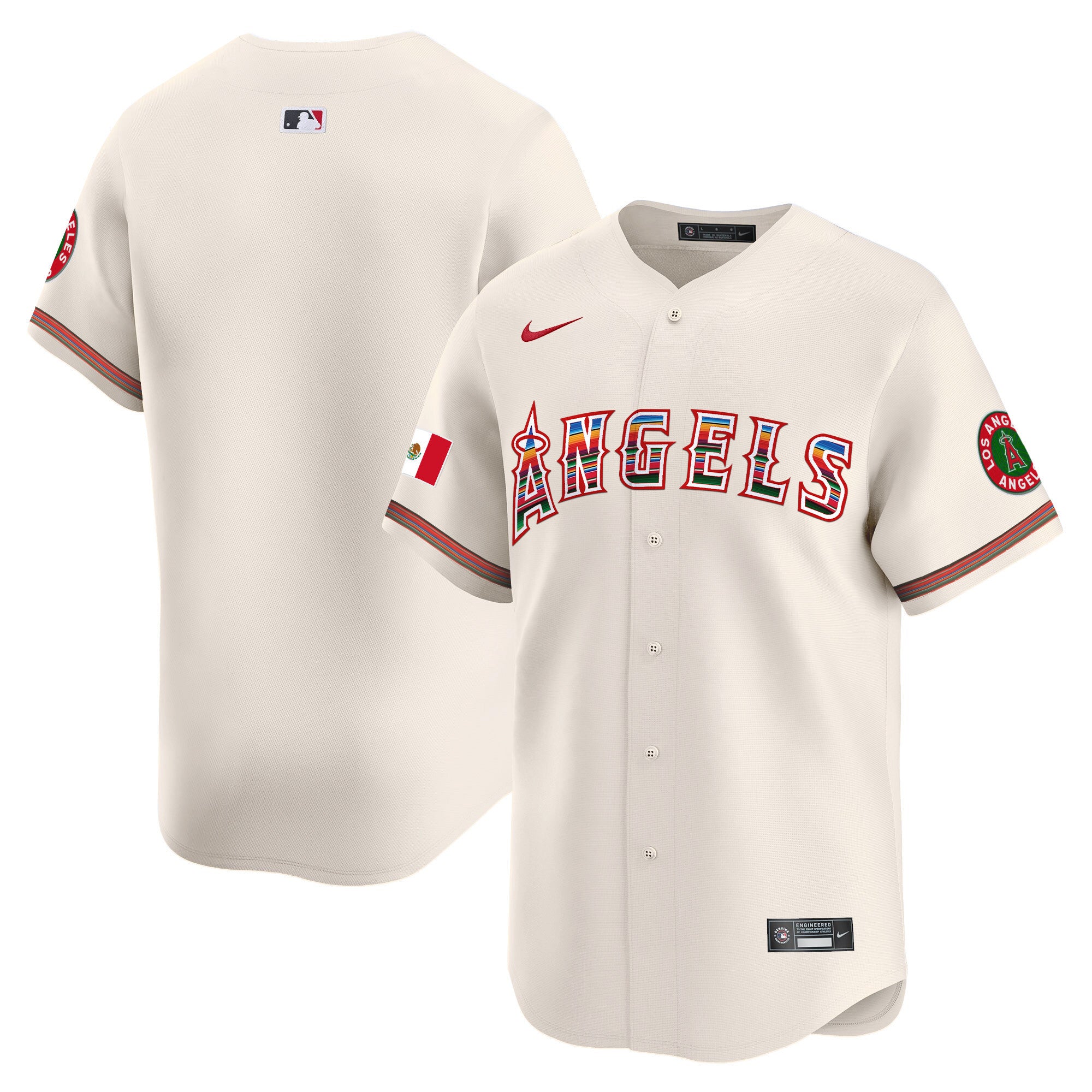 Men's Los Angeles Angels Mexico Vapor Premier Limited Jersey - All Stitched - Cream, Team
