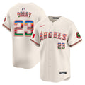 Men's Los Angeles Angels Mexico Vapor Premier Limited Jersey - All Stitched - Cream, Brandon Drury