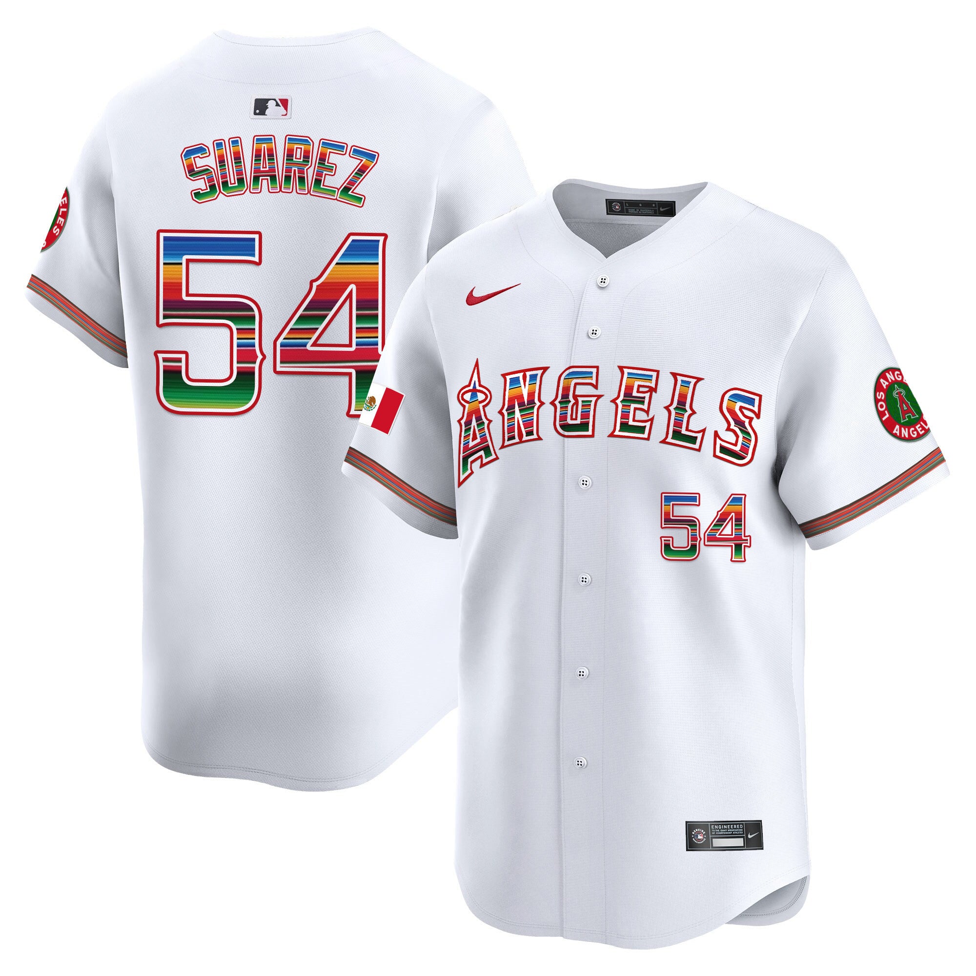 Men's Los Angeles Angels Mexico Vapor Premier Limited Jersey - All Stitched - White, José Suarez