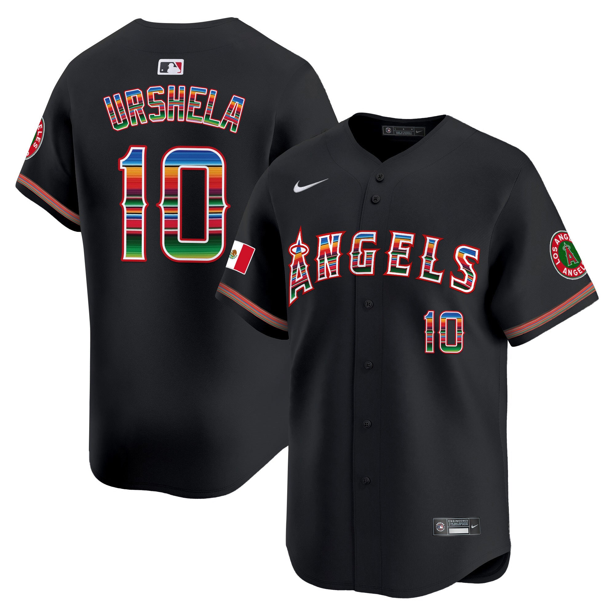Men's Los Angeles Angels Mexico Vapor Premier Limited Jersey - All Stitched - Black, Gio Urshela