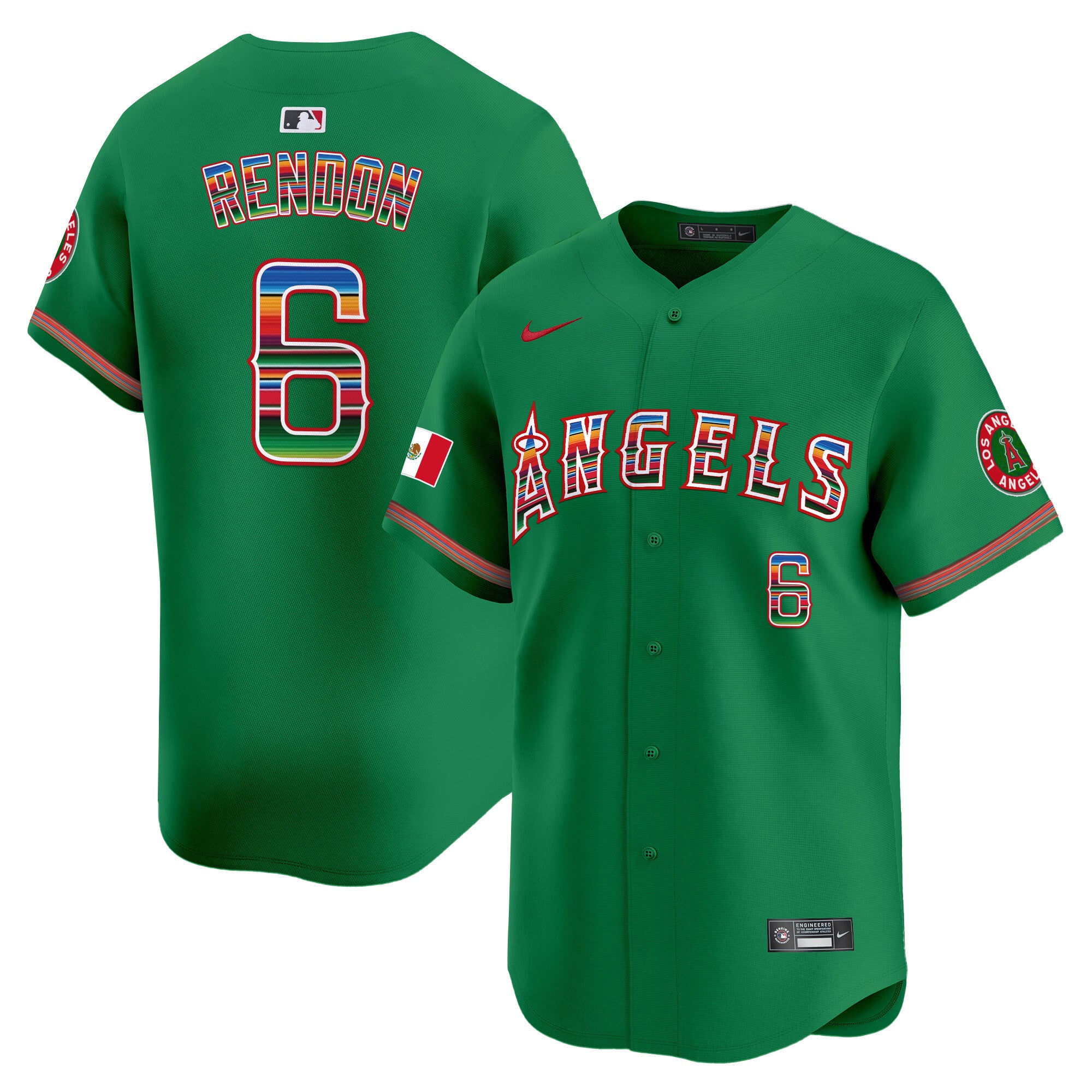 Men's Los Angeles Angels Mexico Vapor Premier Limited Jersey - All Stitched - Green, Anthony Rendon