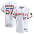 Men's Los Angeles Angels Mexico Vapor Premier Limited Jersey - All Stitched - White, Francisco Rodríguez