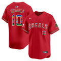 Men's Los Angeles Angels Mexico Vapor Premier Limited Jersey - All Stitched - Red, Gio Urshela