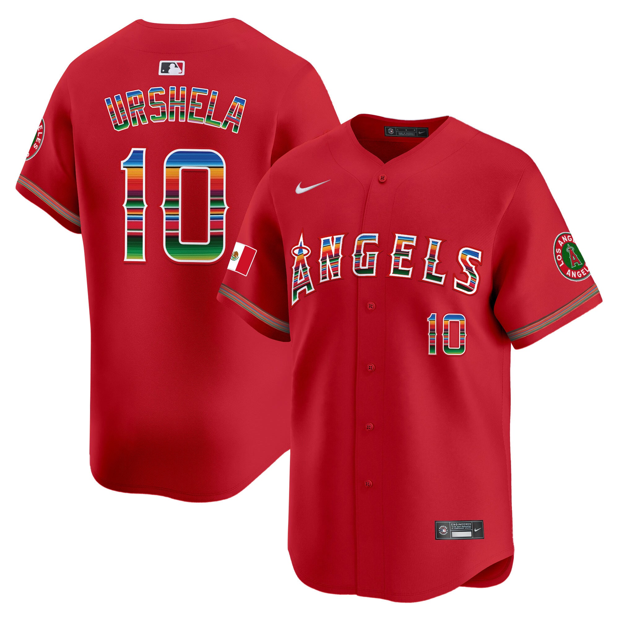 Men's Los Angeles Angels Mexico Vapor Premier Limited Jersey - All Stitched - Red, Gio Urshela