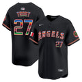 Men's Los Angeles Angels Mexico Vapor Premier Limited Jersey - All Stitched - Black, Mike Trout