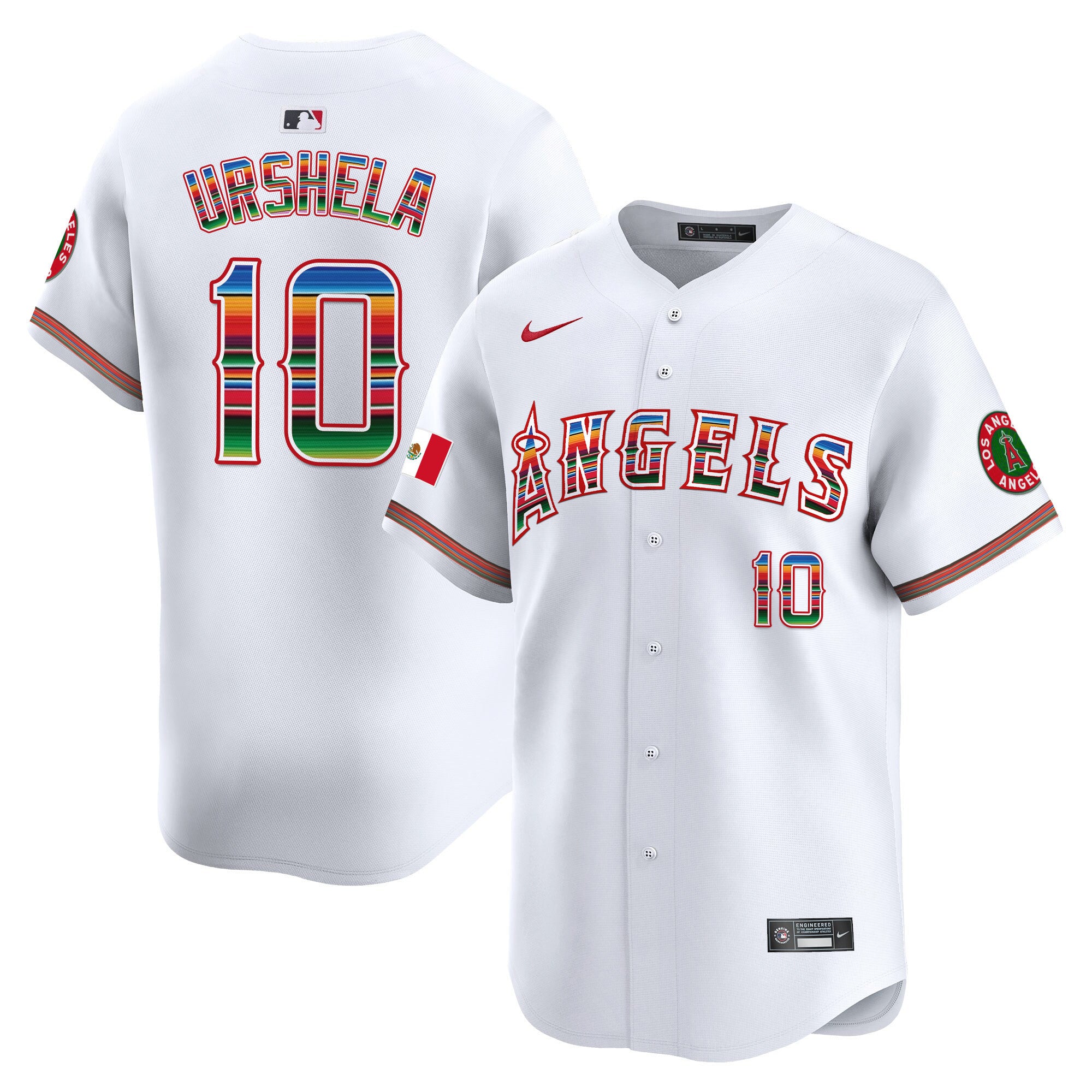 Men's Los Angeles Angels Mexico Vapor Premier Limited Jersey - All Stitched - White, Gio Urshela