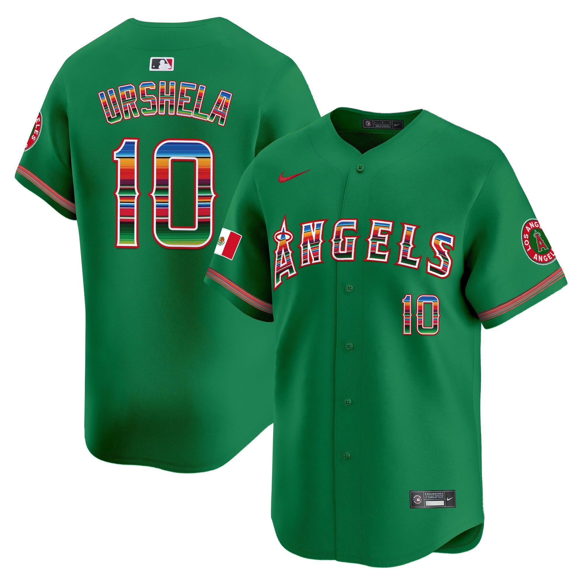 Men's Los Angeles Angels Mexico Vapor Premier Limited Jersey - All Stitched - Green, Gio Urshela