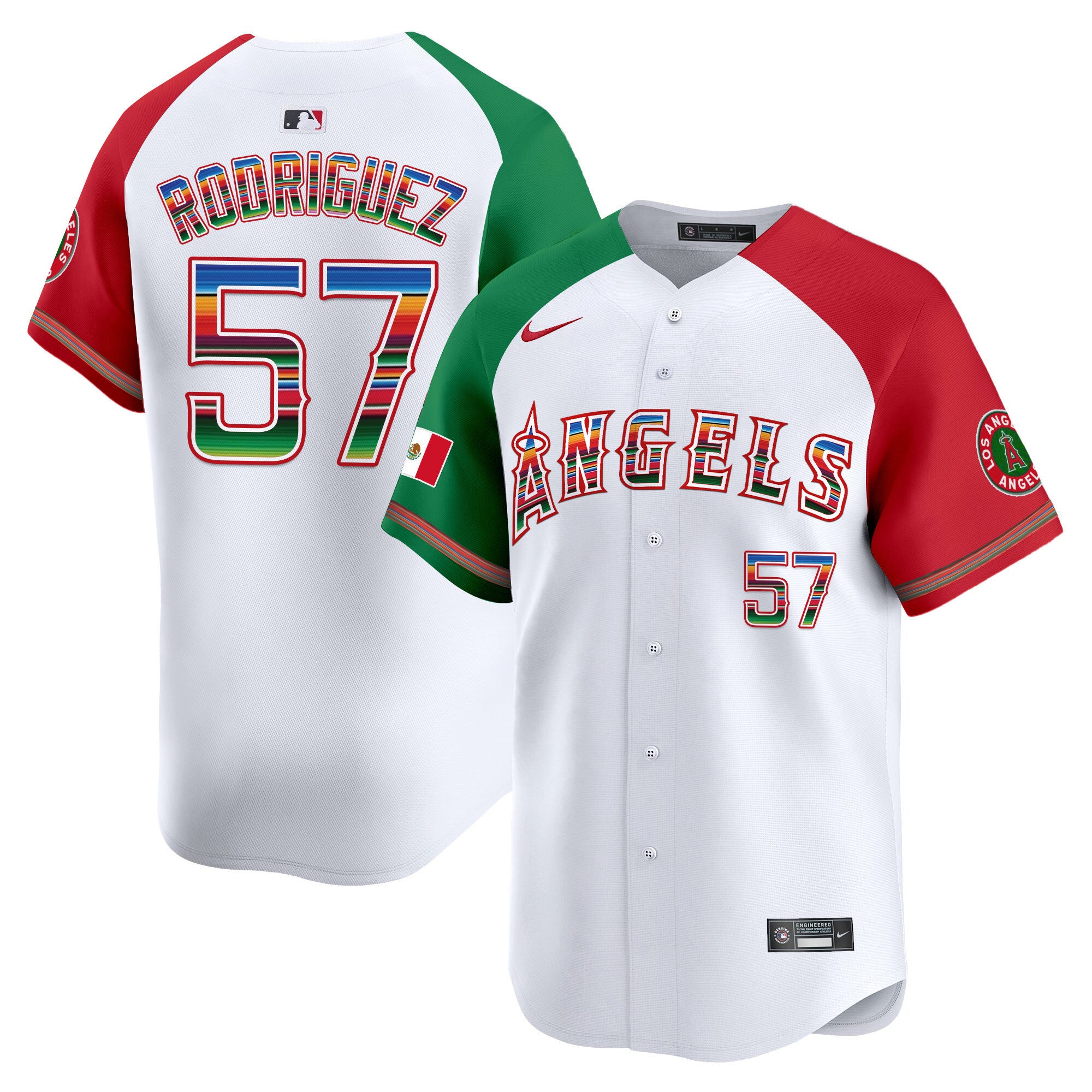 Men's Los Angeles Angels Mexico Vapor Premier Limited Jersey - All Stitched - Alternate, Francisco Rodríguez