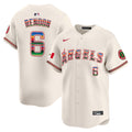 Men's Los Angeles Angels Mexico Vapor Premier Limited Jersey - All Stitched - Cream, Anthony Rendon