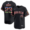 Men's Los Angeles Angels Mexico Vapor Premier Limited Jersey - All Stitched - Black, Brandon Drury
