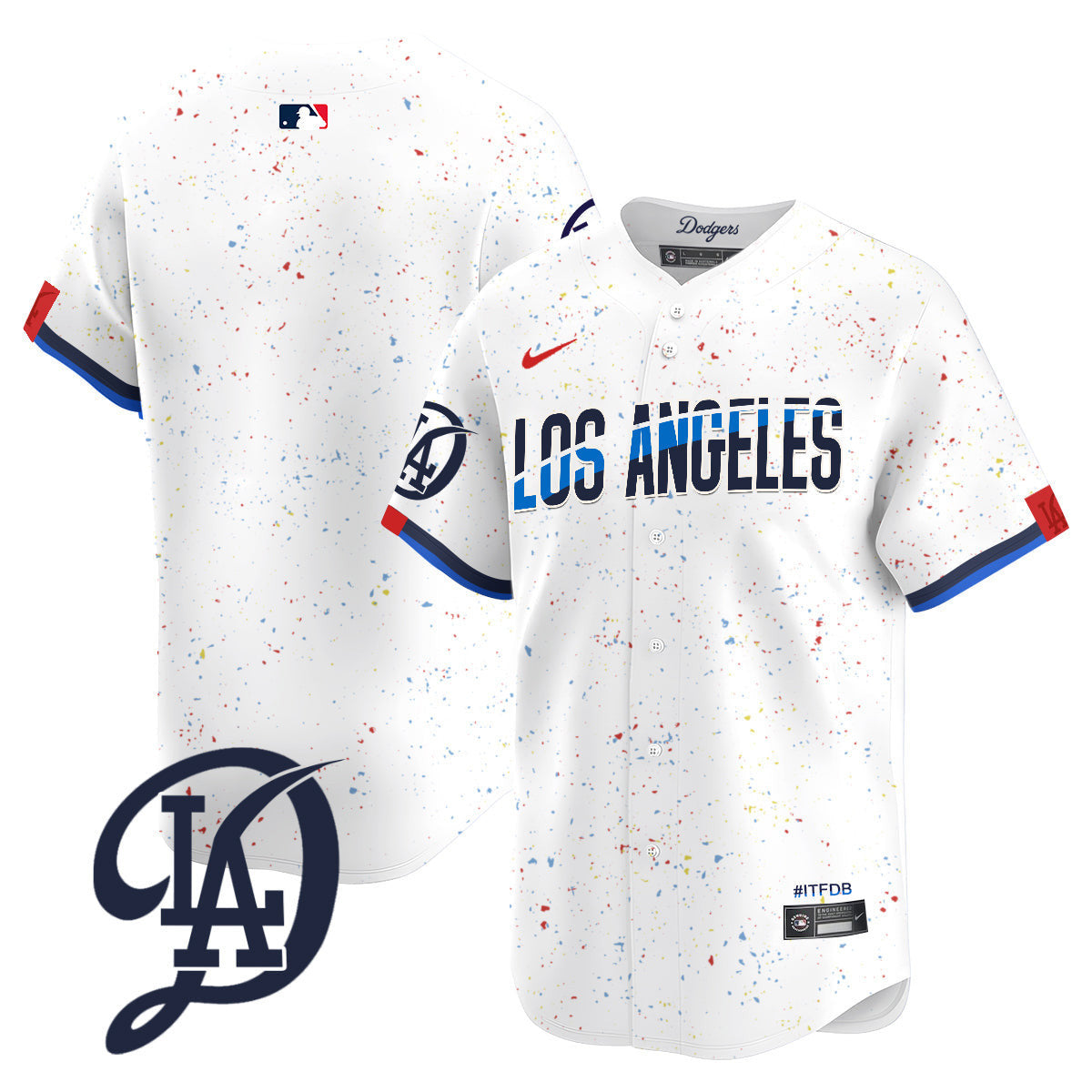 Men's Los Angeles Dodgers 2024 City Connect Limited Jersey - All Stitched - White, Team